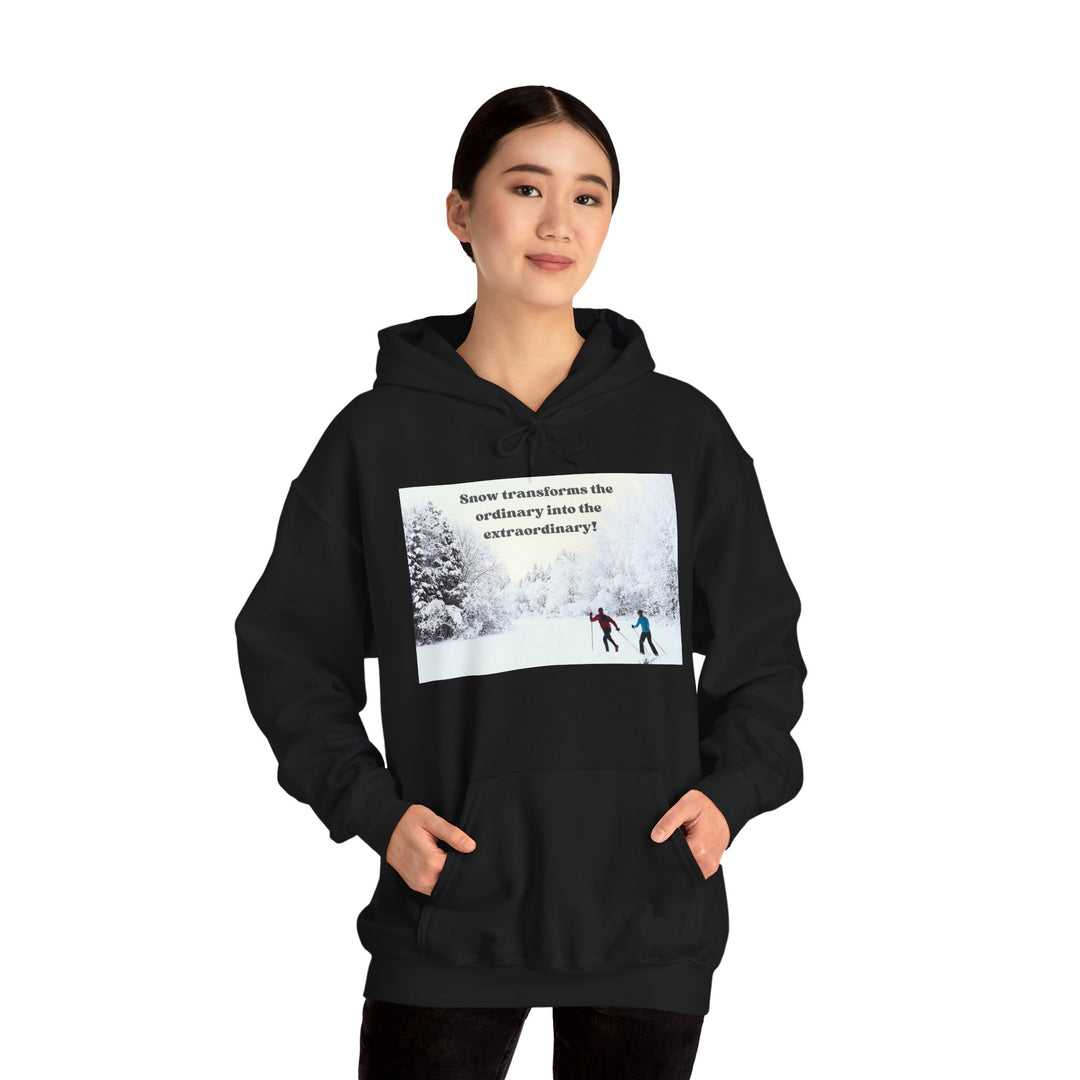 Winter Ski Adventure Hooded Sweatshirt, 6 colors, 6 sizes, Unisex