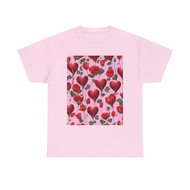 Valentine Hearts and Roses T-shirt, Unisex, 5 colors, 8 sizes