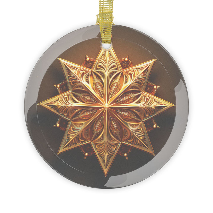 Gold Star Glass Ornaments, Christmas, holiday decorations, your choice of 1, 5, or 10 ornaments