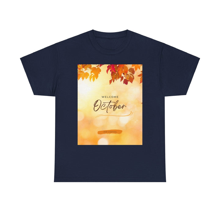 Hello Month of October T-shirt changing seasons Colorful unisex