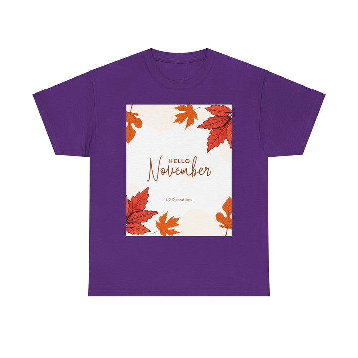Hello Month of November T-shirt changing seasons Colorful unisex