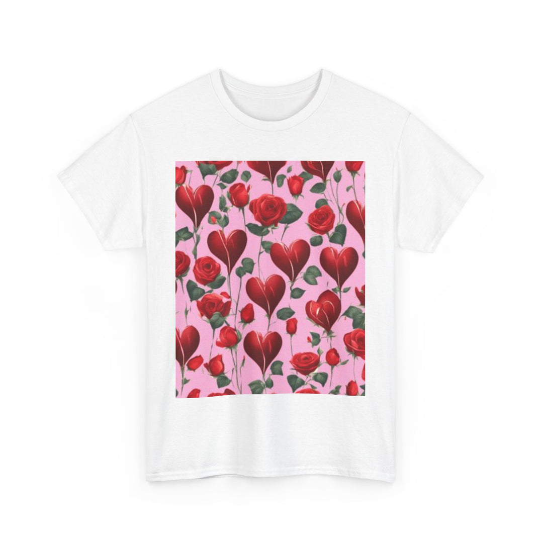 Valentine Hearts and Roses T-shirt, Unisex, 5 colors, 8 sizes