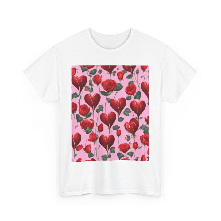 Valentine Hearts and Roses T-shirt, Unisex, 5 colors, 8 sizes