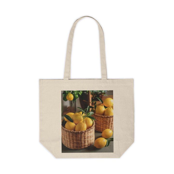 Basket of Lemons Canvas Shopping Bag - Perfect for carrying all for all your shopping purchases, Bagmasters tote bag, Eco-Friendly, Durable, and Stylish, Sixe:18 x 15, priced to sell