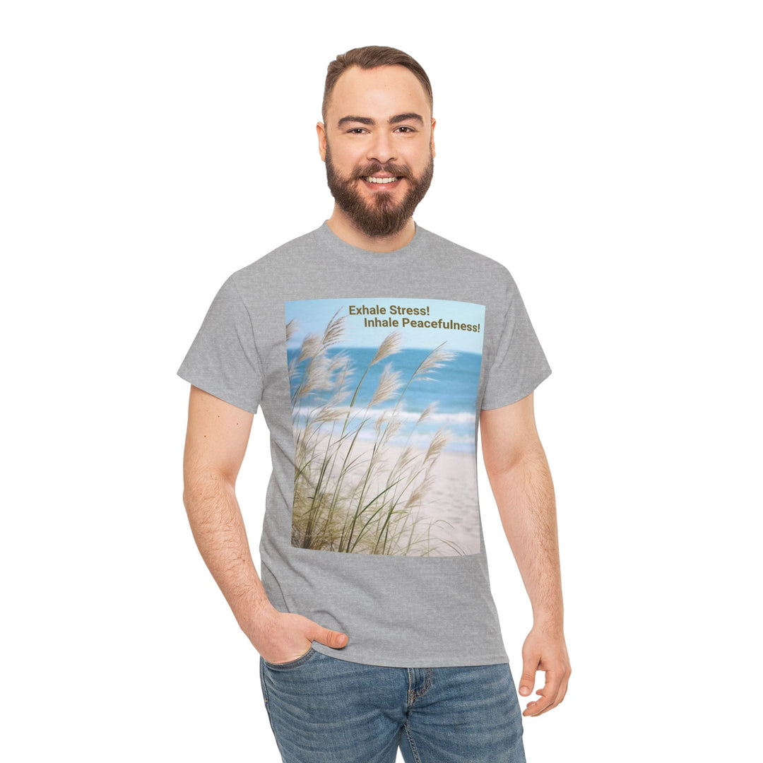 Exhale Stress - Inhale Peacefulness T-shirt, Unisex, Christmas, 10 colors, 8 sizes