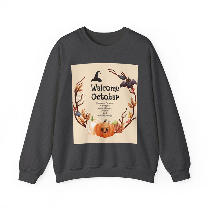 October Sweatshirt, Crewneck, unique, heavy weight, available in 4 colors and 6 sizes