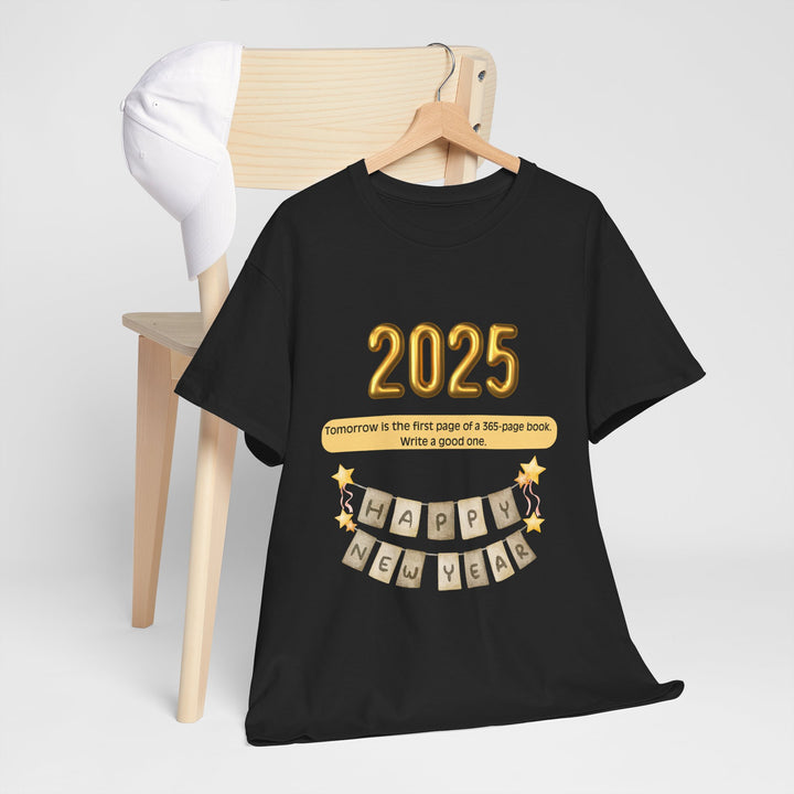 Happy New Year Book T-shirt, Unisex, Christmas, 8 colors, 8 sizes