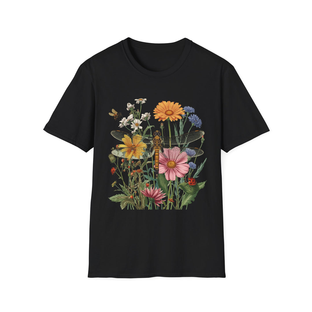 Dragonfly & Wildflower Tee, 6 colors, 5 sizes