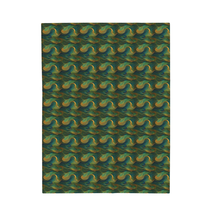 Green Swirls Velveteen Plush Blanket, 3 sizes, TikTok ready