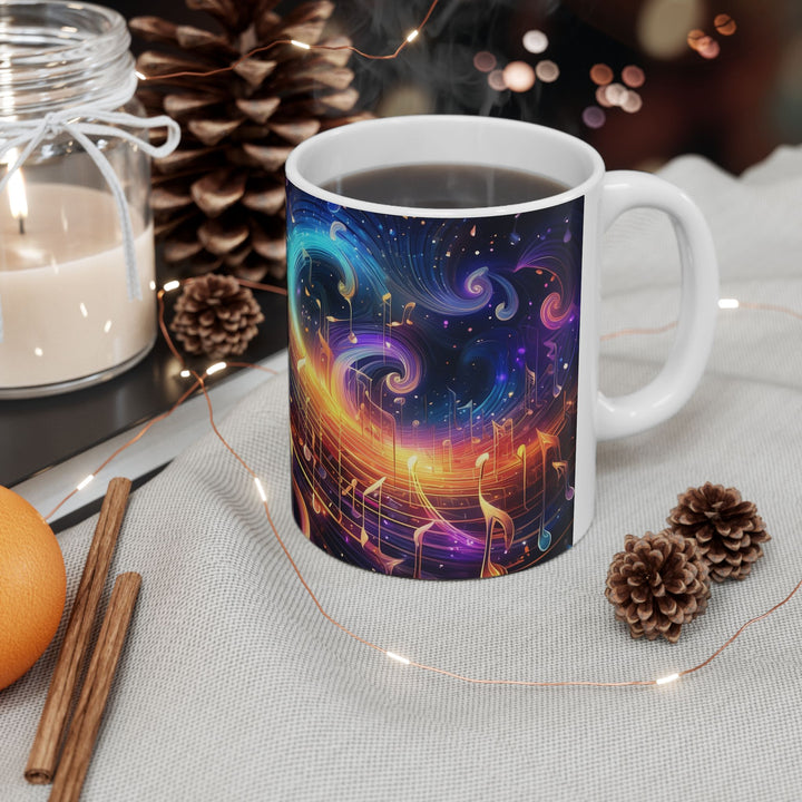 Music Notes 11oz,15oz Ceramic Mug, , Unique Design, Great Gift Idea, create Home Brew Joy