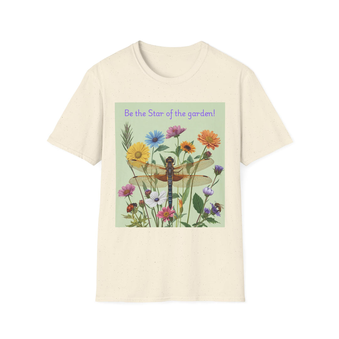 “Be the Star of the Garden!” Dragonfly & Wildflower Graphic Tee