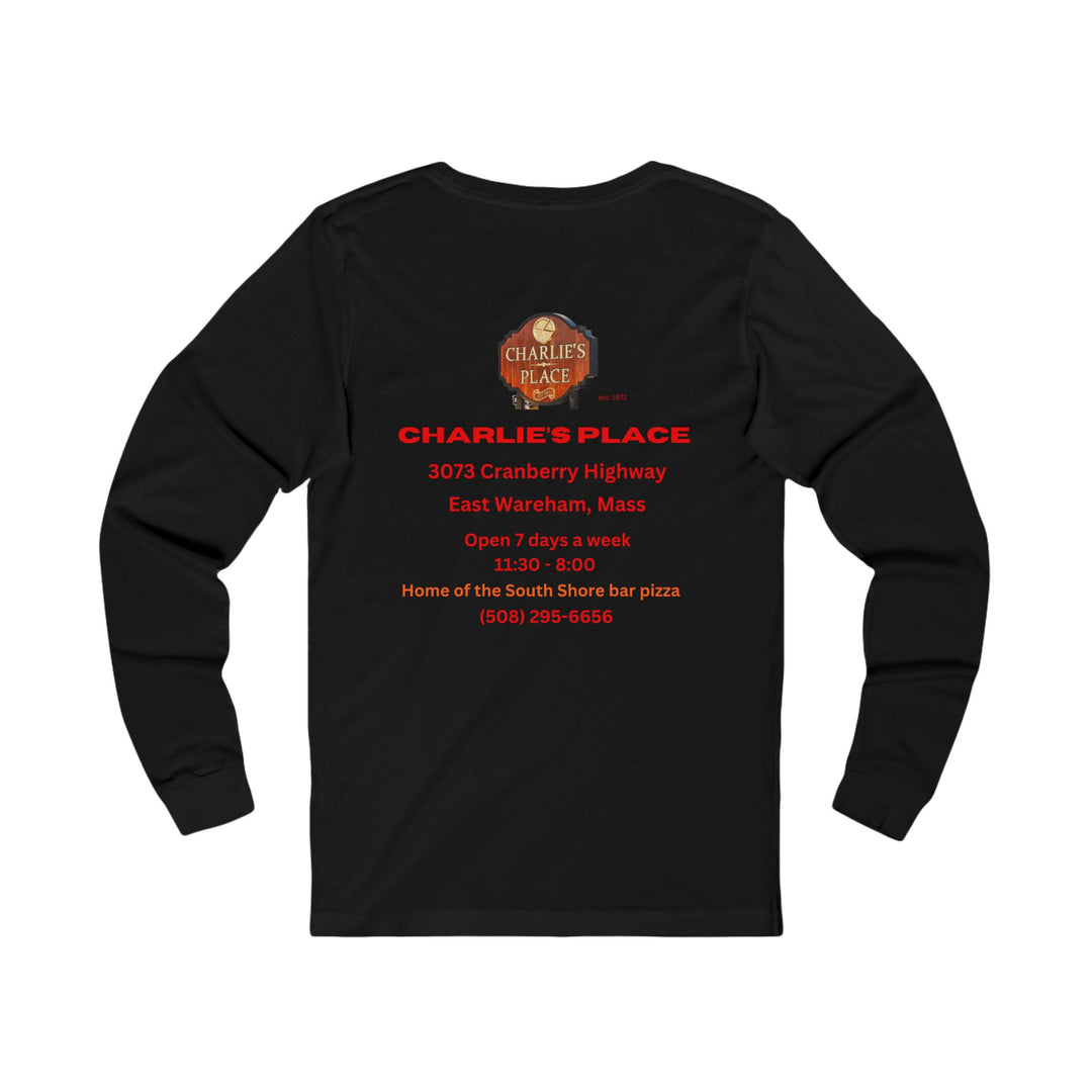 Charlie’s Place Long Sleeve Tee — Restaurant Logo & Address Back Print