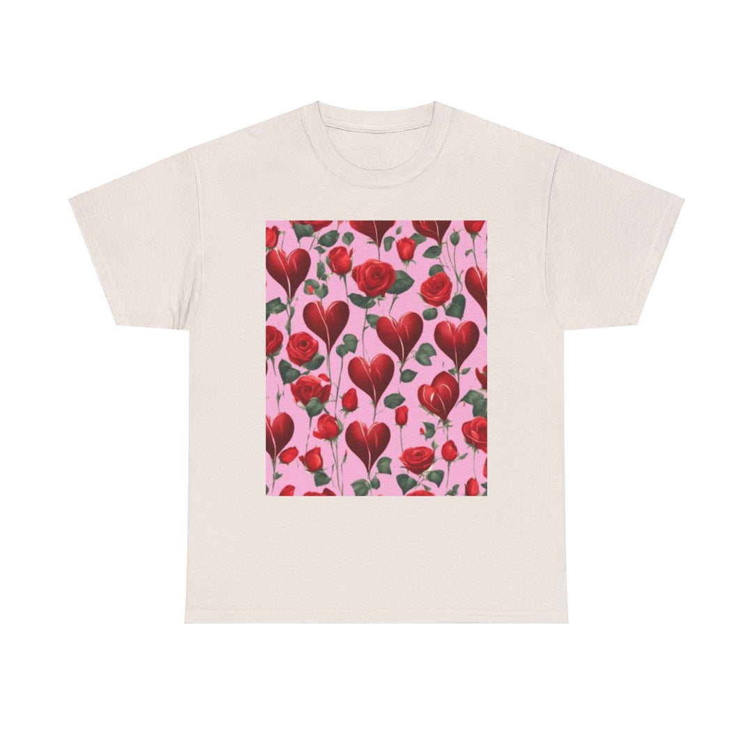 Valentine Hearts and Roses T-shirt, Unisex, 5 colors, 8 sizes