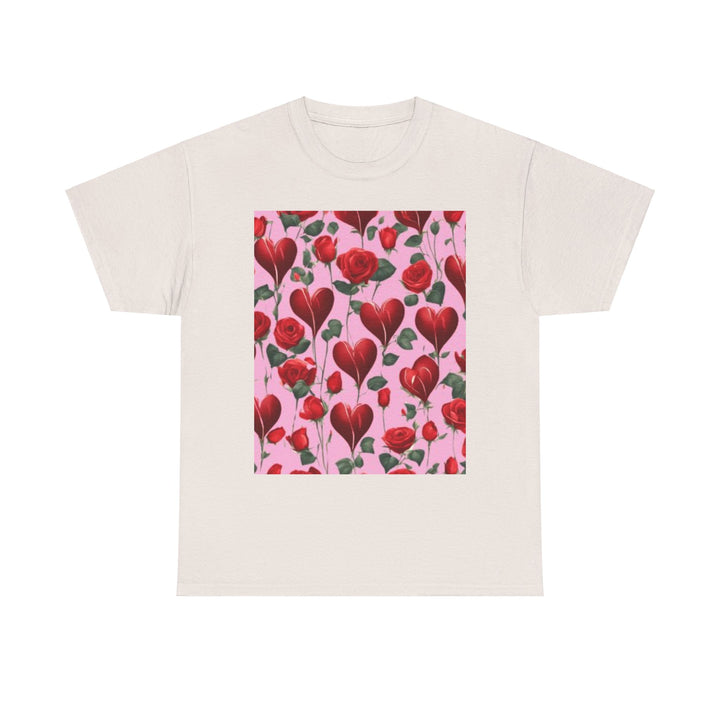Valentine Hearts and Roses T-shirt, Unisex, 5 colors, 8 sizes