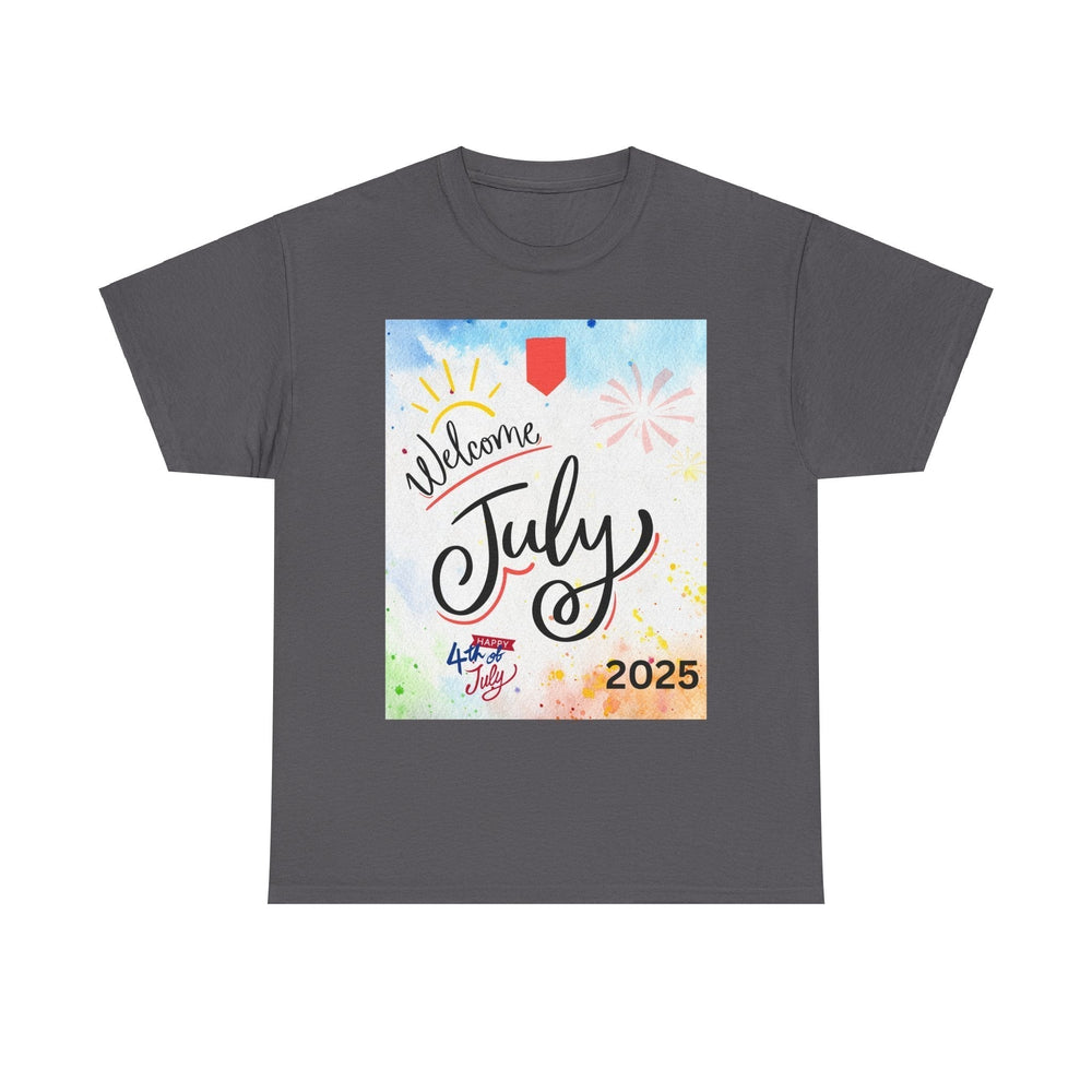 Hello Month of July 2025 T-shirt Spring Colorful