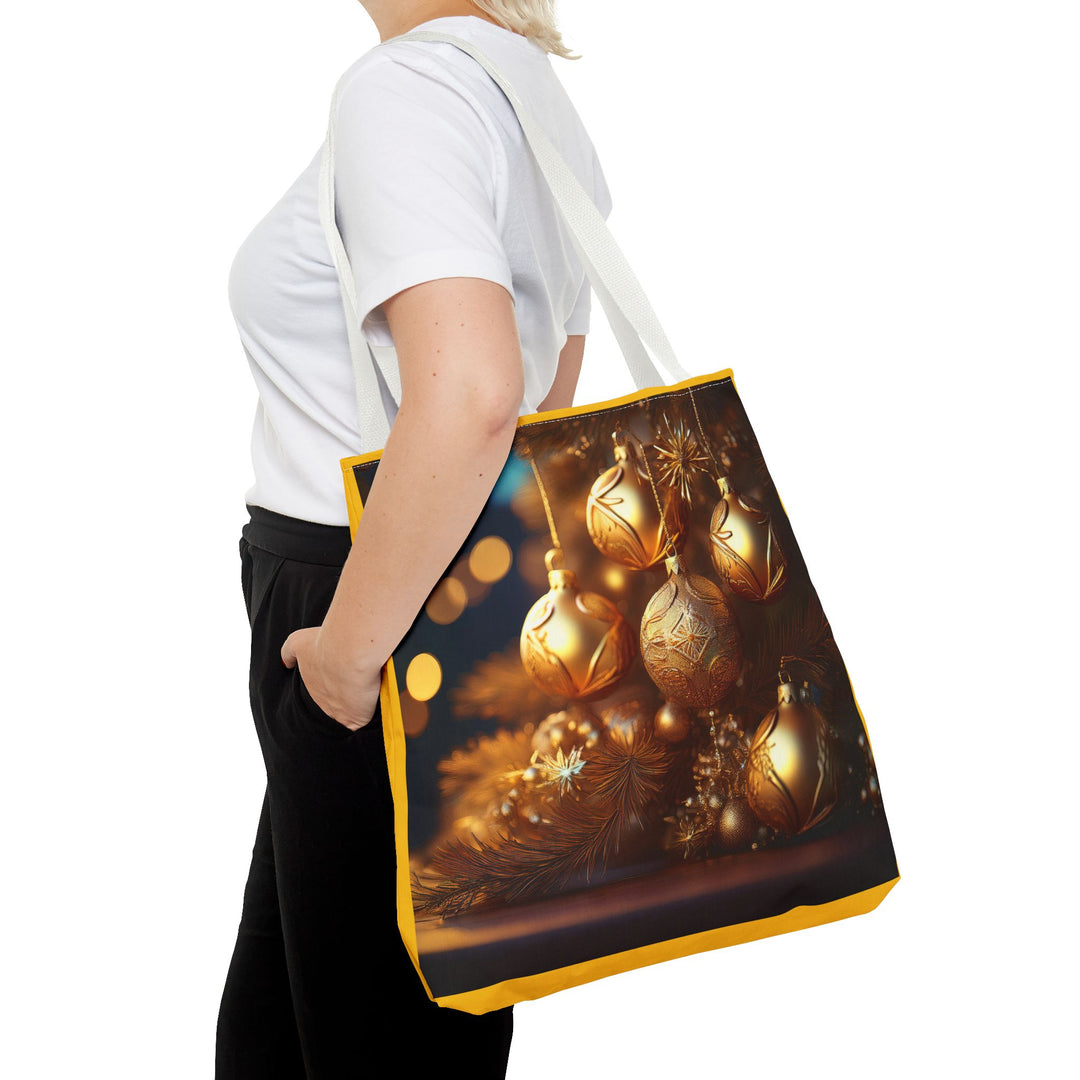 Holiday Gold Decorations Shopping Tote Bag, 3 sizes