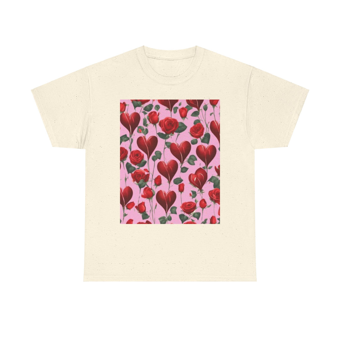 Valentine Hearts and Roses T-shirt, Unisex, 5 colors, 8 sizes