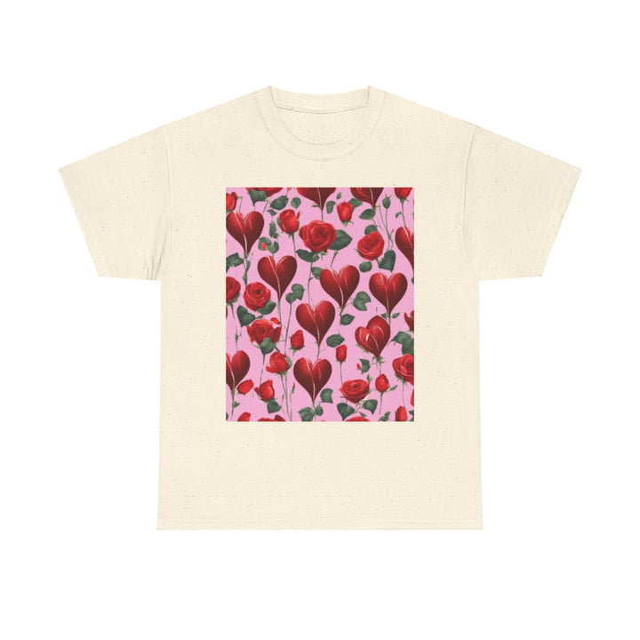 Valentine Hearts and Roses T-shirt, Unisex, 5 colors, 8 sizes