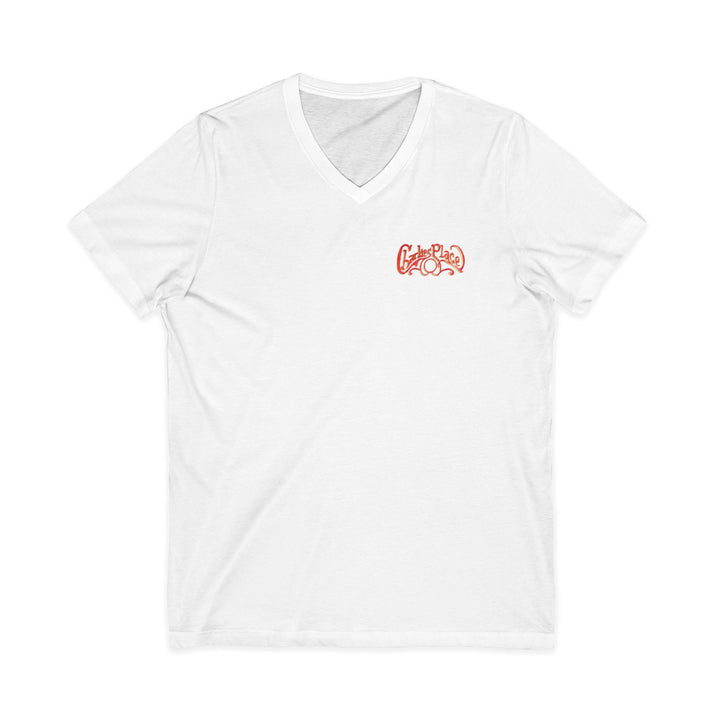 Charlie's Place Work T-shirt, V-Neck, two sided (front & back), 6 colors, 5 sizes