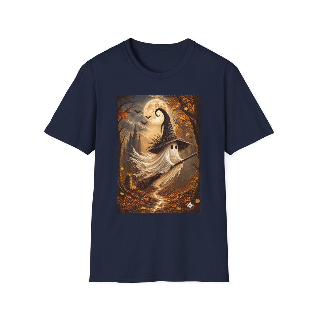Halloween Ghost T-Shirt — Cute Witch Hat Spooky Moon Tee