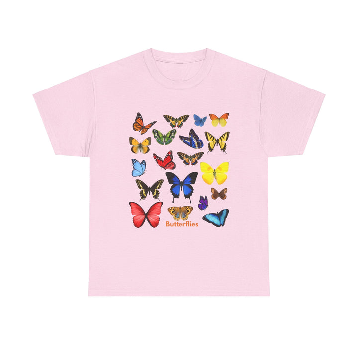 Butterfly Collection Heavy T-shirt Colorful unisex 3 colors 5 sizes