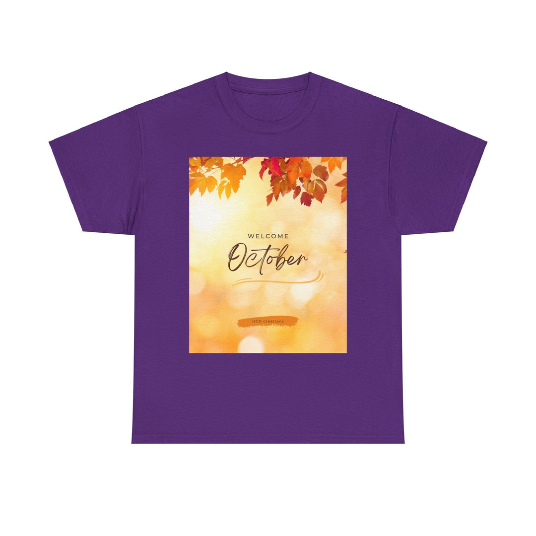 Hello Month of October T-shirt changing seasons Colorful unisex