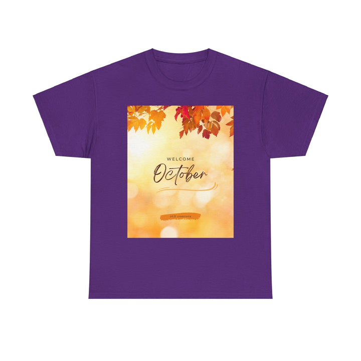 Hello Month of October T-shirt changing seasons Colorful unisex