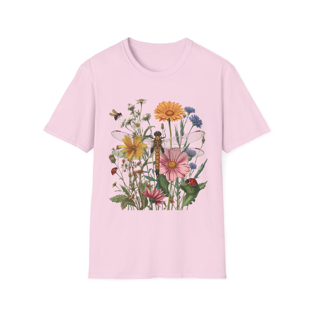Dragonfly & Wildflower Tee, 6 colors, 5 sizes