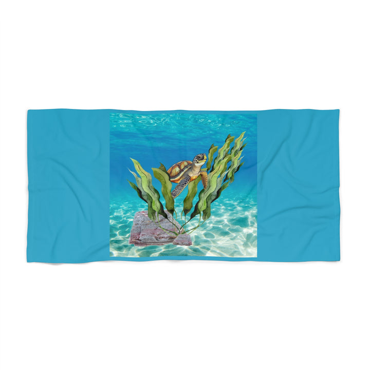 Lazy Turtle Beach Towel - Tropical Beach Towel, Summer Pool Accessory, Vacation Essentials, Fun Beach Design