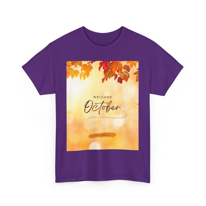 Hello Month of October T-shirt changing seasons Colorful unisex