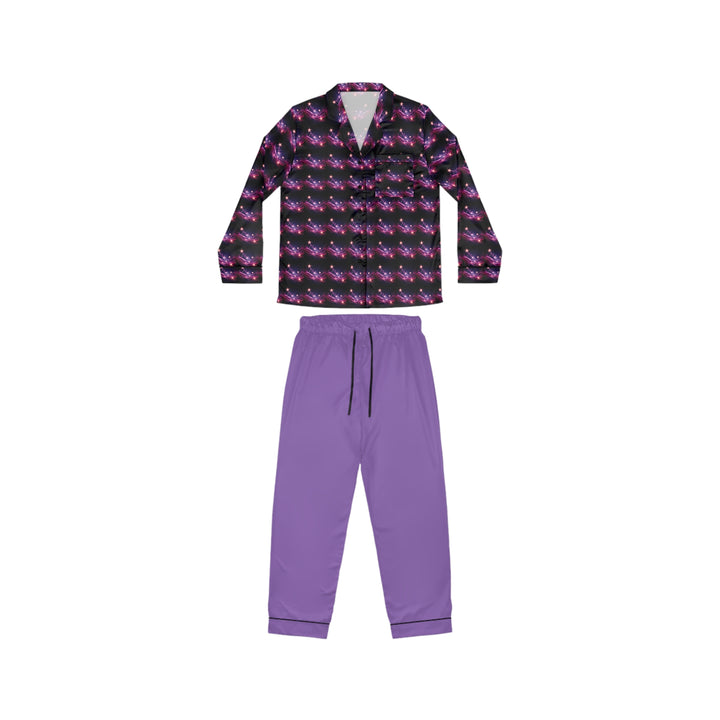 Women's Purple & Gold Satin Pajamas (AOP)