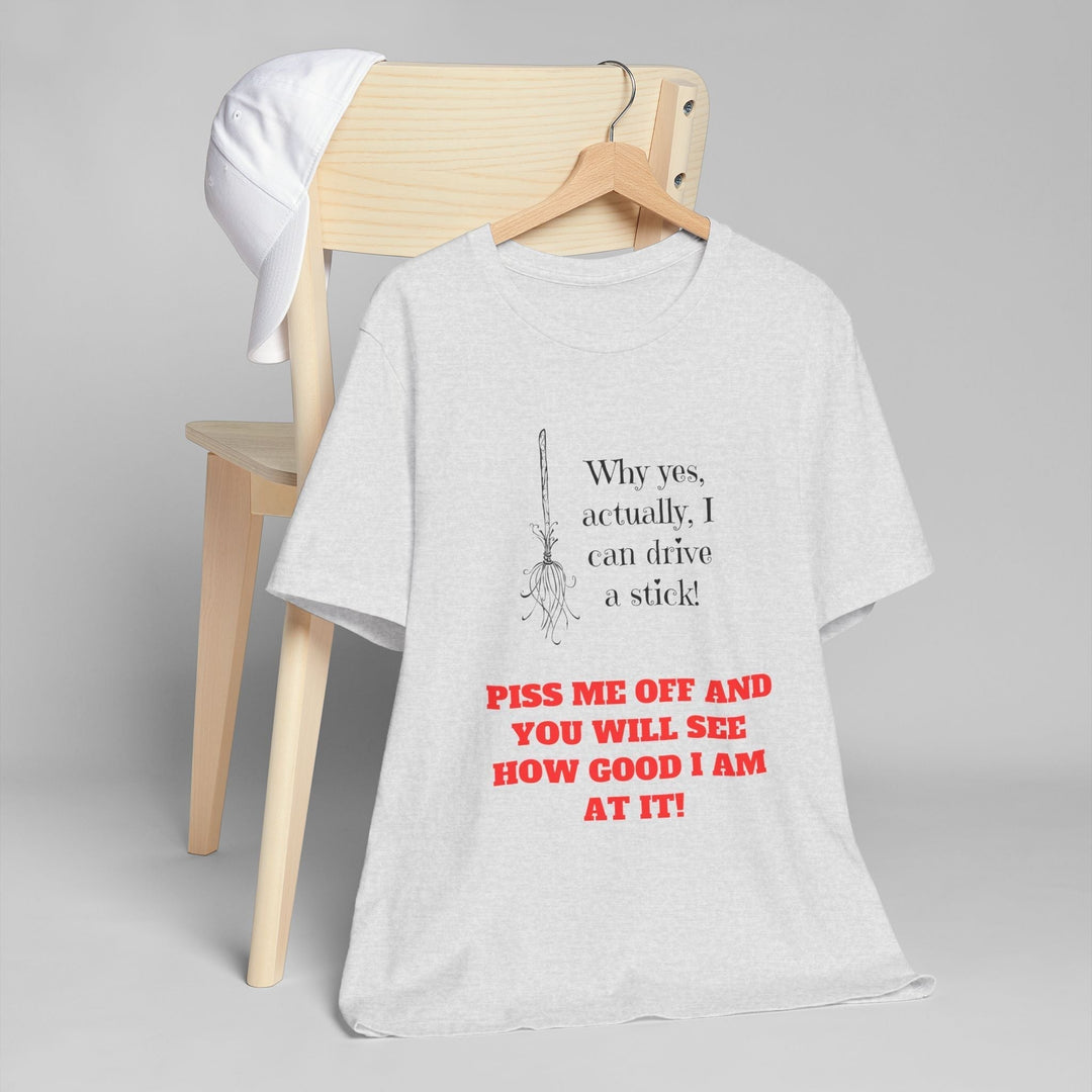 Witch's Stick-Shift T-shirt Stylish and Comfortable Unique Holiday Gift