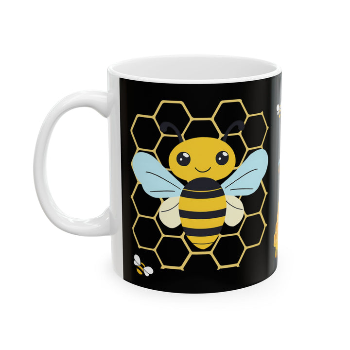 Bee Mug, (11oz, 15oz) Ceramic Mug, Unique Design, great Gift Idea, create Home Brew Joy