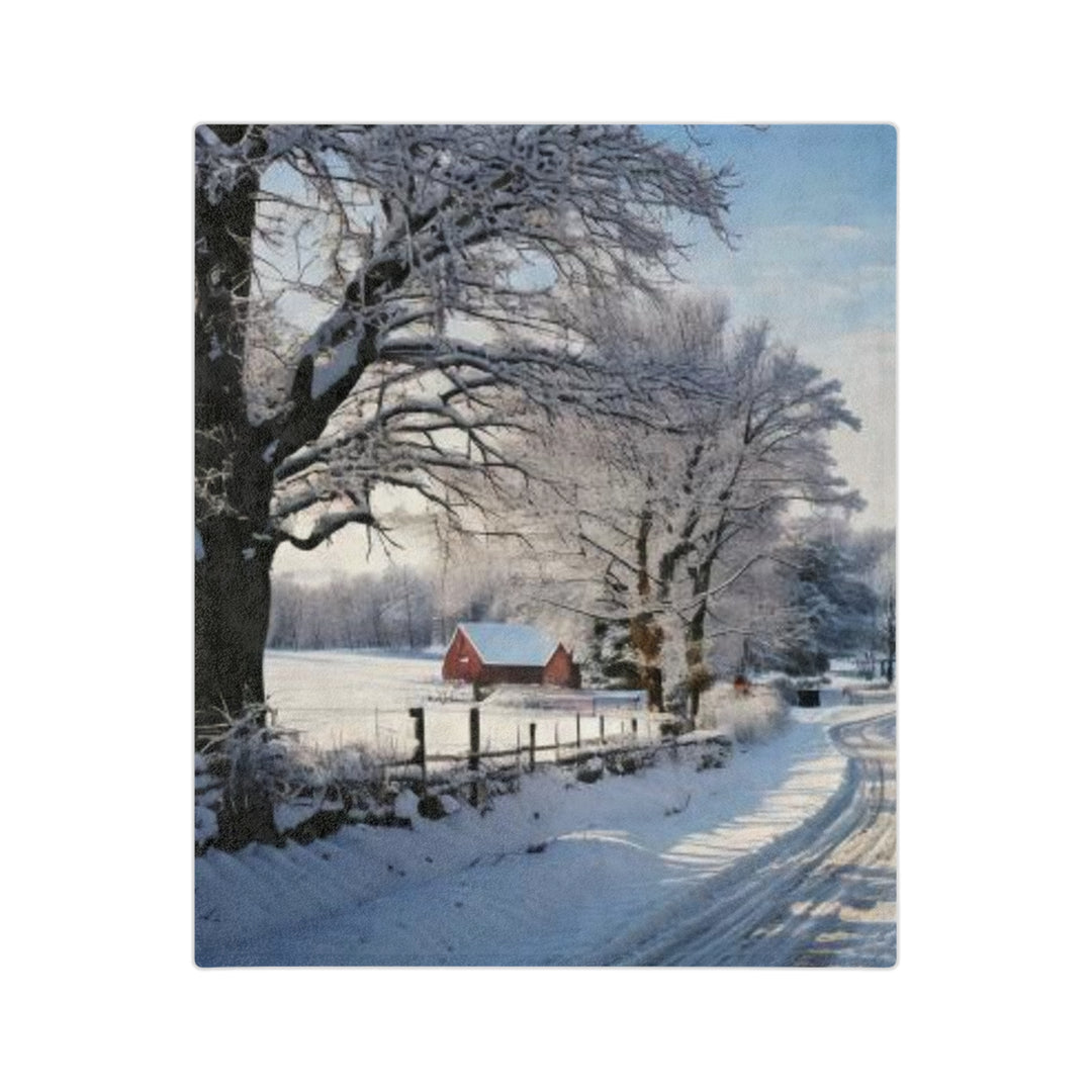 Snowy Country Walk Velveteen Microfiber Blanket, 3 sizes, TikTok ready
