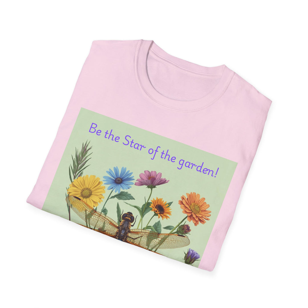 “Be the Star of the Garden!” Dragonfly & Wildflower Graphic Tee