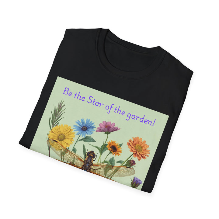 “Be the Star of the Garden!” Dragonfly & Wildflower Graphic Tee