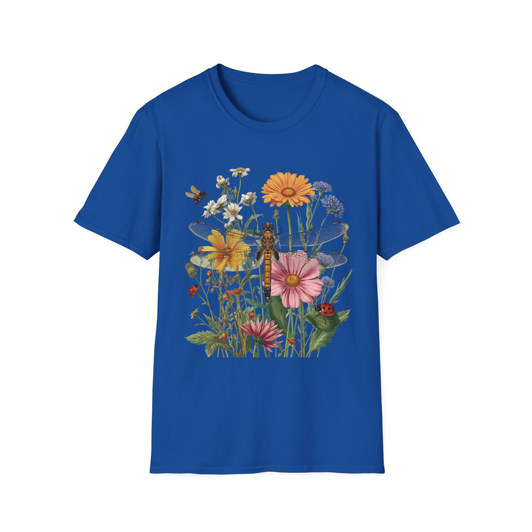 Dragonfly & Wildflower Tee, 6 colors, 5 sizes