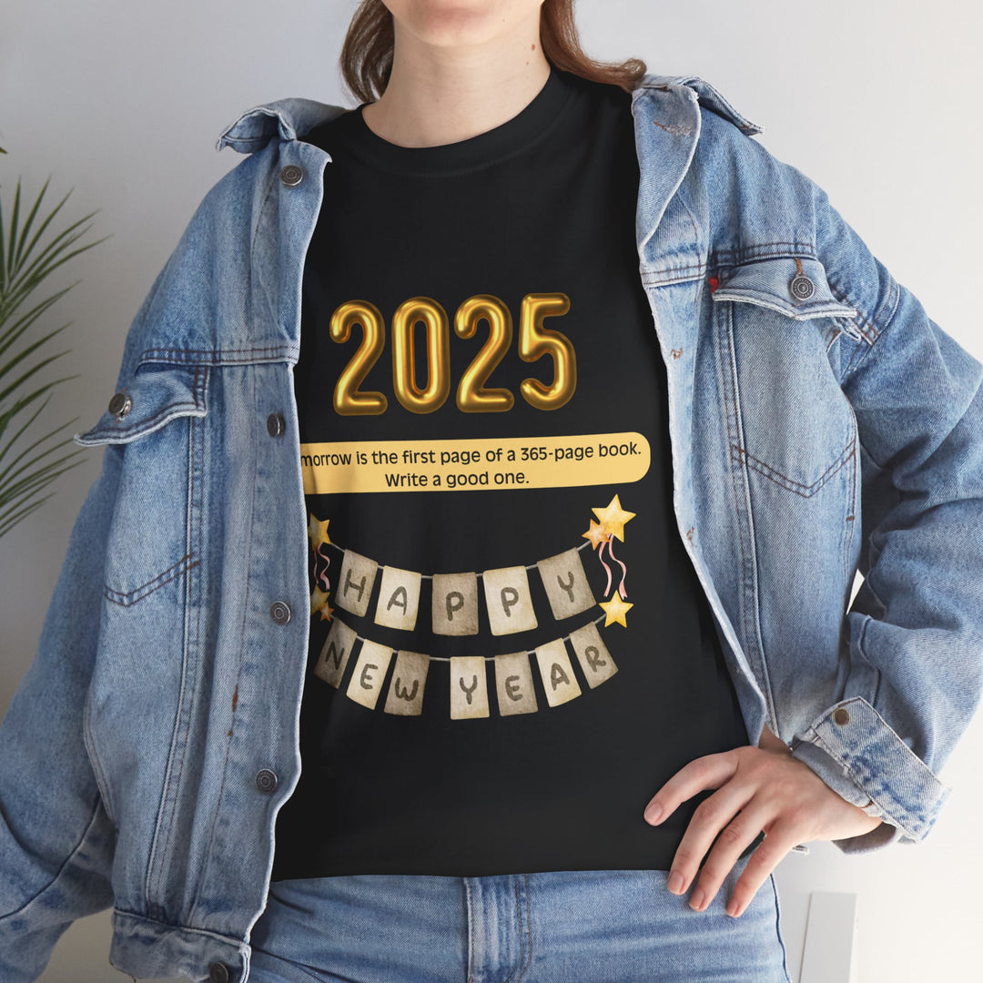 Happy New Year Book T-shirt, Unisex, Christmas, 8 colors, 8 sizes