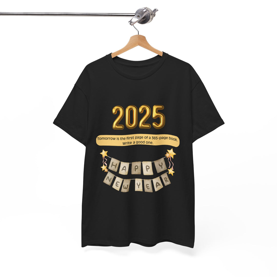 Happy New Year Book T-shirt, Unisex, Christmas, 8 colors, 8 sizes