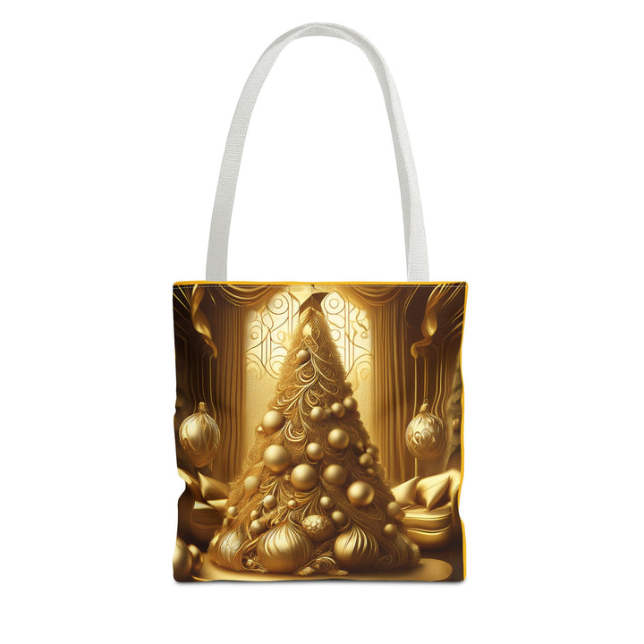Holiday Gold Christmas Tree Shopping Tote Bag, 3 sizes