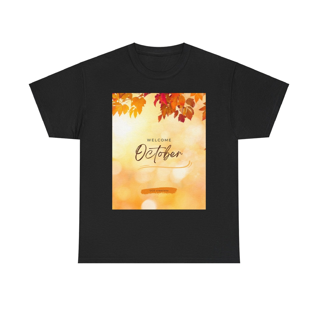 Hello Month of October T-shirt changing seasons Colorful unisex