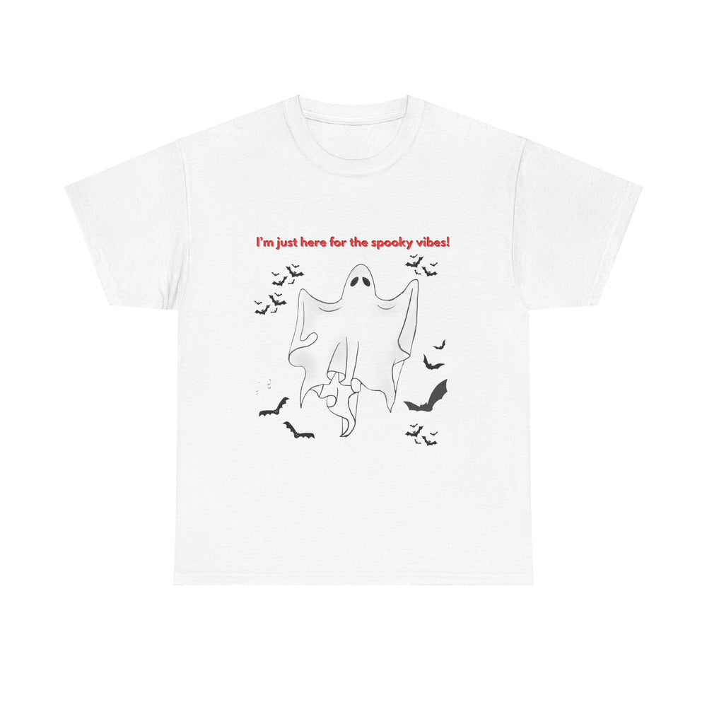 Just Here for the Spooky Vibes Heavy T-shirt Halloween ghost unisex