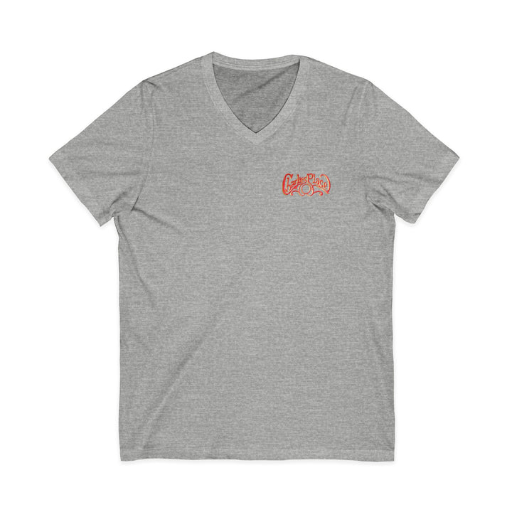 Charlie's Place Work T-shirt, V-Neck, two sided (front & back), 6 colors, 5 sizes