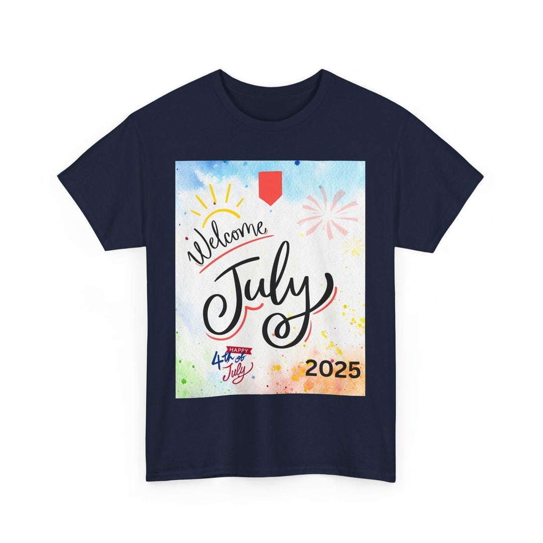 Hello Month of July 2025 T-shirt Spring Colorful