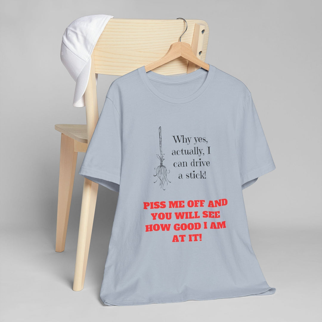 Witch's Stick-Shift T-shirt Stylish and Comfortable Unique Holiday Gift