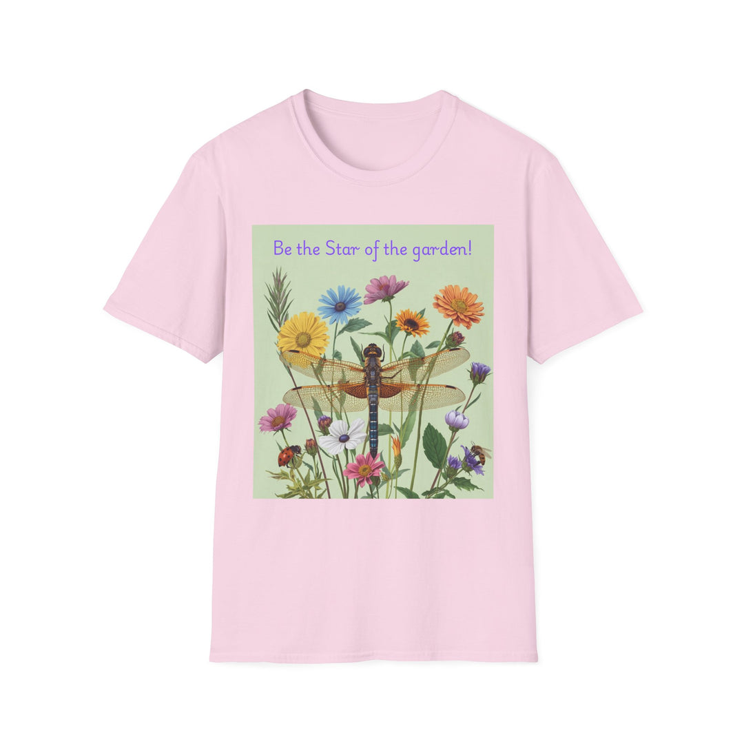 “Be the Star of the Garden!” Dragonfly & Wildflower Graphic Tee