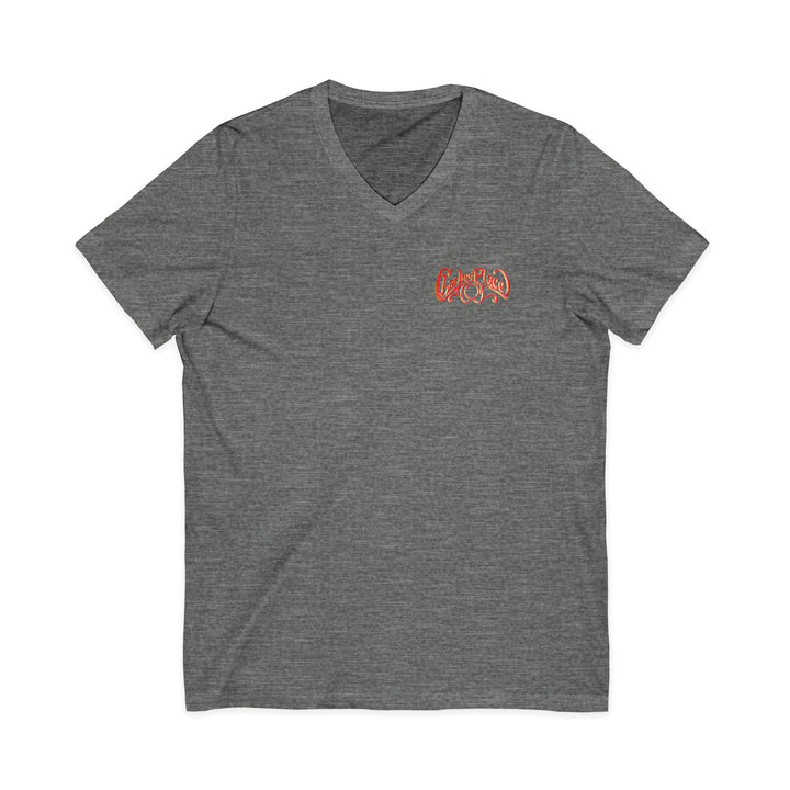 Charlie's Place Work T-shirt, V-Neck, two sided (front & back), 6 colors, 5 sizes