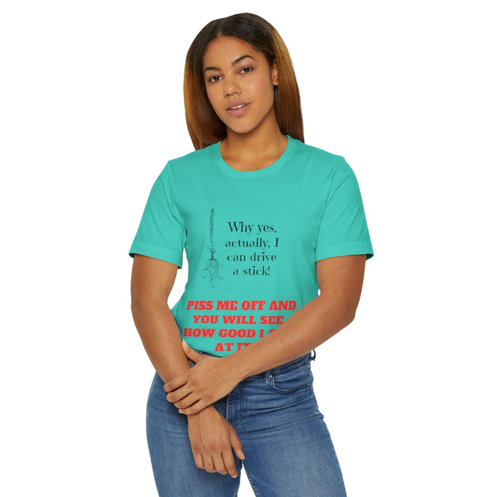 Witch's Stick-Shift T-shirt Stylish and Comfortable Unique Holiday Gift