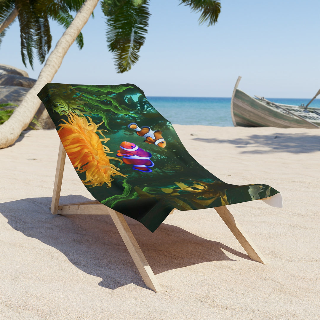 Clownfish Beach Towel, Summer Pool Accessory, Vacation Essentials, Fun Beach Design