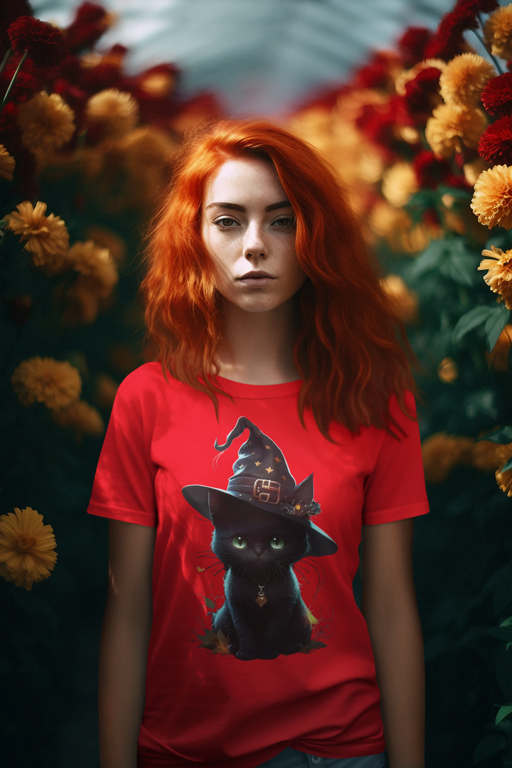Halloween Black Cat Kids Heavy Cotton™ Tee, 6 colors, 5 sizes, TicTok
